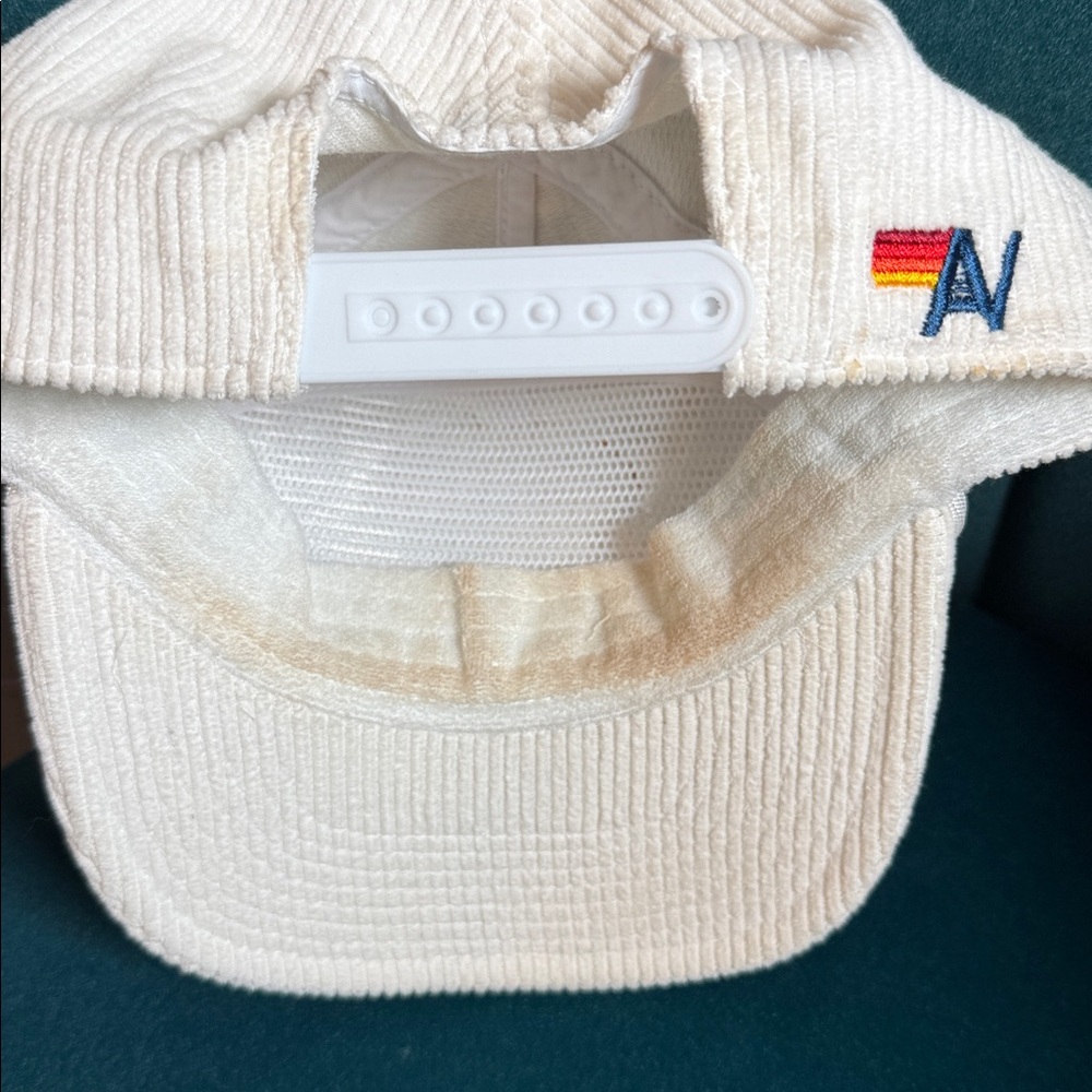 Aviator Nation white corduroy patch hat Mountain sunset logo - Picture 5 of 10